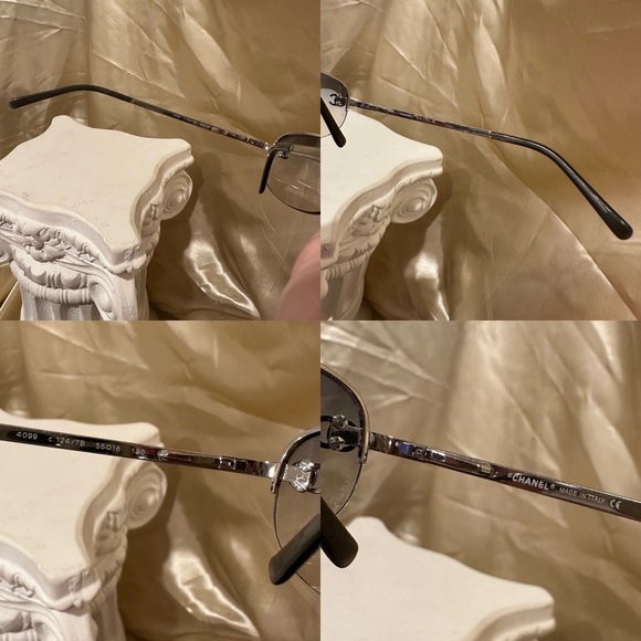 Chanel 4099 Rimless CC Vintage Y2K Sunglasses in Grey Blue Hue - Picture 11 of 16